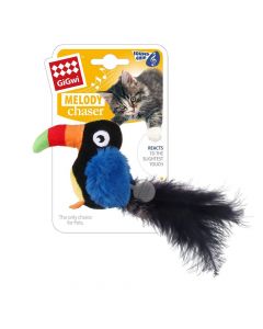 JS GiGwi Melody Chaser Tukan Jouets, noir - 8.5x7cm | pour chats