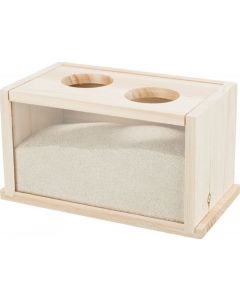 Trixie Bac à sable, souris/hamster, en bois - 20x12x12cm | pour rongeurs
