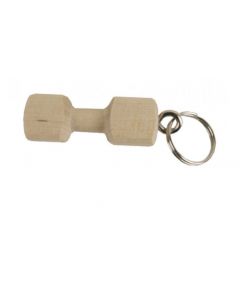 SH porte-clés haltère en bois, ca. 5 x 2,5cm