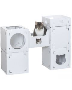 Trixie Meuble pour chats Casa Cara, en carton, blanc