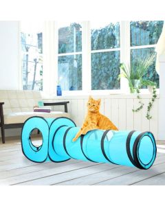 Pawise Pop-Up Tunnel + cube | Jouet pour chats