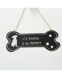 BO Plaque en fer-blanc "Le toutou" 30 x 11,5cm