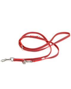 Julius-K9 Color&Gray Laisse caoutchoutée réglable, rouge-gris | pour chiens