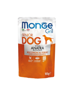 DE Monge Grill Dog Grain Free Senior - Canard, 24x100g | Nourriture humide pour chiens