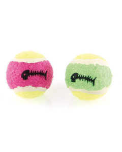 DE Balles de tennis 2 pcs. - ø4.5cm | Jouet pour chats