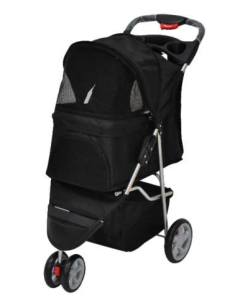 Pawise Pet Stroller / Buggy avec 3 roues, noir - 68x46 x100cm