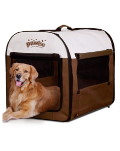 Pawise Box de transport pliable pour chiens brun-beige