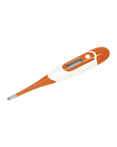 Kerbl Thermomètre médical digital avec signal sonore, sonde flexible, orange