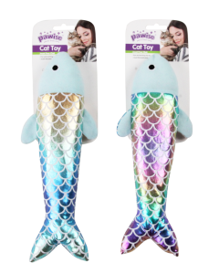 Pawise Poisson bruissant "Sparkle" avec Catnip, 29cm| Jouets pour chats