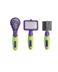 Pawise 3-en-1 set de soins pour petits animaux (3 brosses)