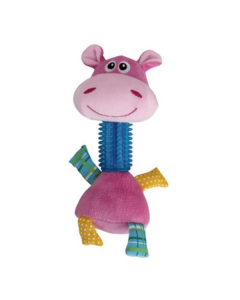 Pawise Puppy Long Neck Hippo, rose, 26cm | Pour chiens