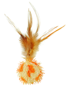 Balle en peluche avec plumes - 14 cm 