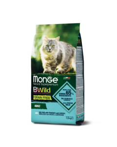 DE Monge BWild Grain Free Adult, Cabillaud - 1.5kg | Nourriture sèche pour chats