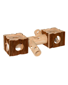 Kerbl Château pour hamsters avec  tunnel NATURE 40x12x10cm