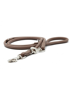 Maul Laisse en cuir cousu en rond régable taupe 