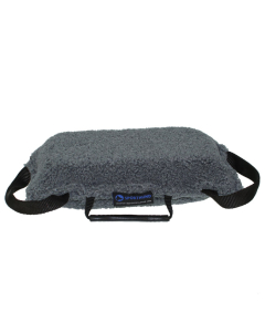 SH Coussin de dentition en peluche, gris, 28x14x7cm