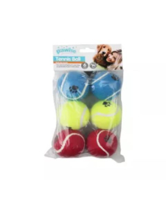 Pawise Balles de tennis, set de 6, colorée, 6cm | Jouet pour chiens