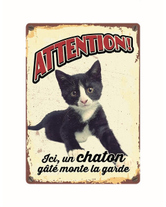 Warnschild "Attention…chaton", 21x5cm