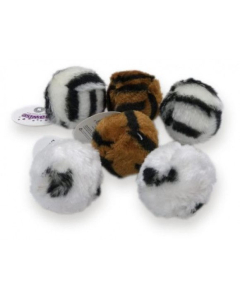 Pawise "Woobies" balle en peluche pour chats, look animal, assortie - 1pc.