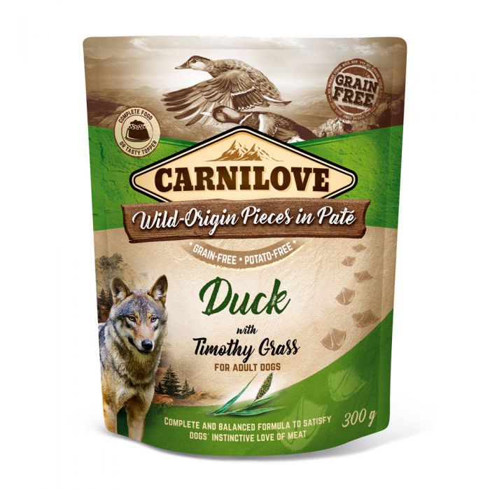 Carnilove Canine Pouch Paté Canard & Fléole des prés- 12 x 300 g | Nourriture humide pour les chiens