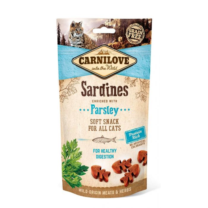 Carnilove Feline Soft Snack - Sardine au persil - 12x50g | Snack pour chats