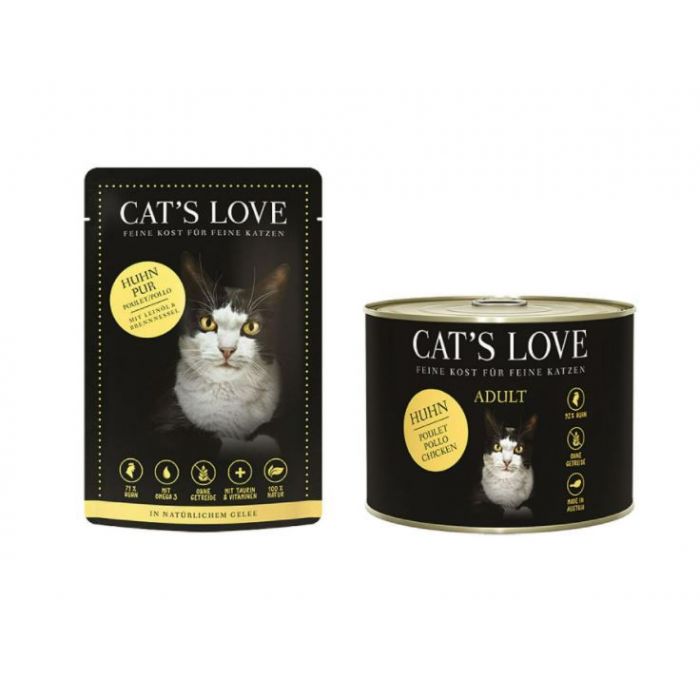 DE Cat's Love Adult, Poulet PUR | Nourriture humide pour chats