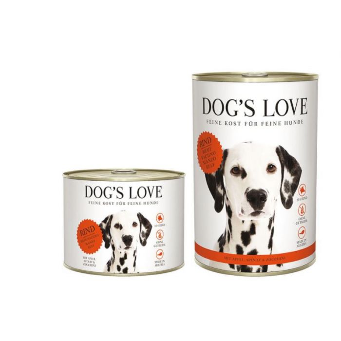 DE Dog‘s Love Classic Adult boeuf, pomme, épinard & courgette | Nourriture humide 