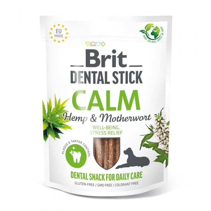 Brit Dental Stick - Apaisement - avec chanvre & pissenlit (7 pcs/sachet)
