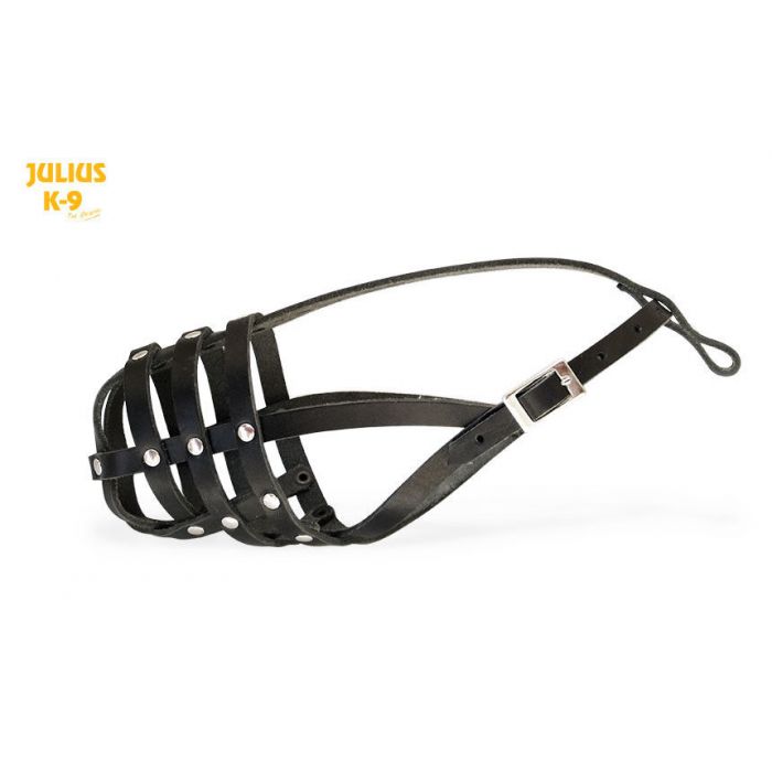 Julius-K9 muselière en cuir - noir | pour chiens