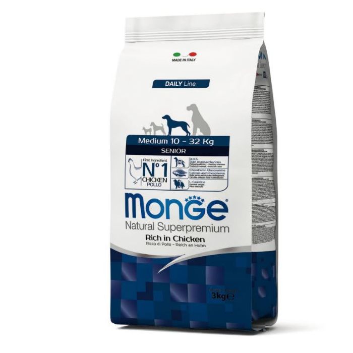 DE Monge Daily Line Senior MEDIUM - Poulet | Nourriture sèche pour chiens
