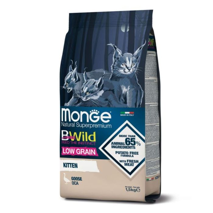 DE Monge BWild Low Grain Kitten, Bernacle - 1.5kg | Nourriture sèche