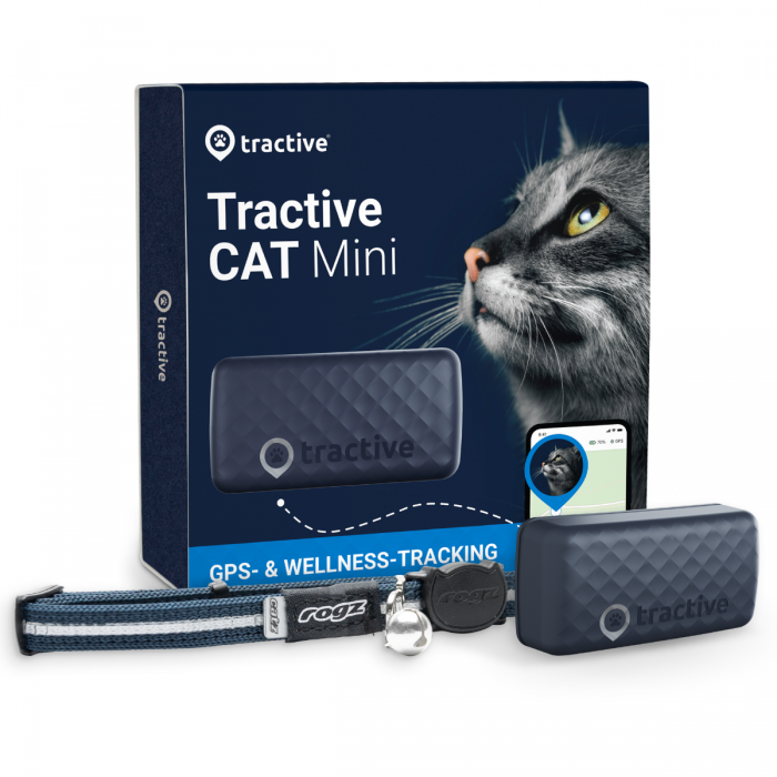 Tractive GPS CAT 5 Mini - Bleu foncé | Traceur GPS pour chats