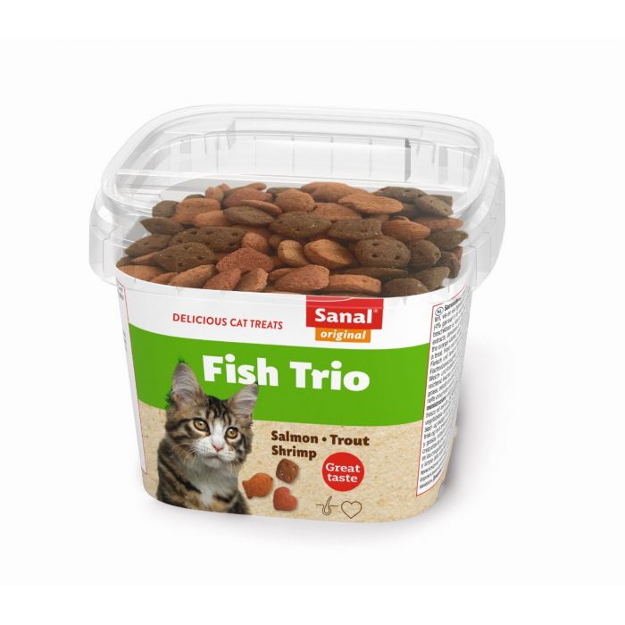 AF Sanal Fish-Trio Bites - 75g | snack pour chats