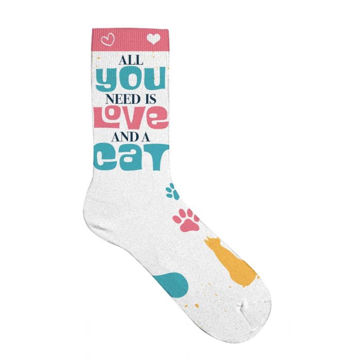 Socken "All you need is Love and a Cat"