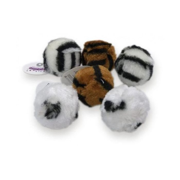 Pawise "Woobies" balle en peluche pour chats, look animal, assortie - 1pc.