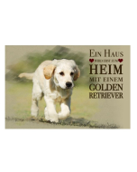 Dekoschild Golden Retriever "Ein Haus..." - 30x20cm