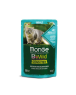 DE Monge BWild Grain Free Adult, Cabillaud - 28 x 85g | pour les chats