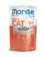 DE Monge Grill Cat Kitten - Saumon, 28 x 85 g | Nourriture humide pour les chats