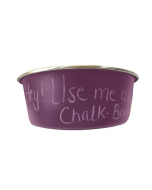 JS Écuelle en acier chromé "Write on Me", violet | pour chiens, chats